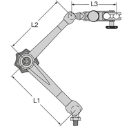 Magnetic articulated stand NF61003, ext. M5 with magnetic base NF0037